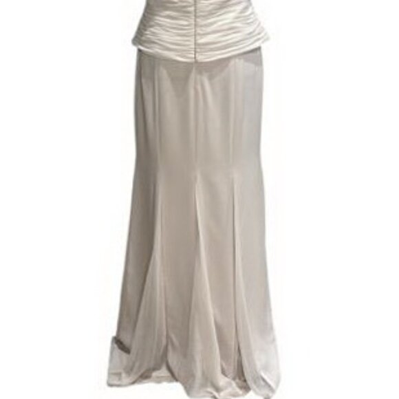 Alexander by Daymor Bone Illusion Pleated Peplum Evening Gown - Picture 4 of 4